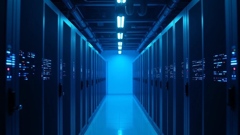 Bilgisayar ağı şeması ve veri merkezi bileşenleri gösteren teknik diyagram, sunucu odası, ağ kabloları