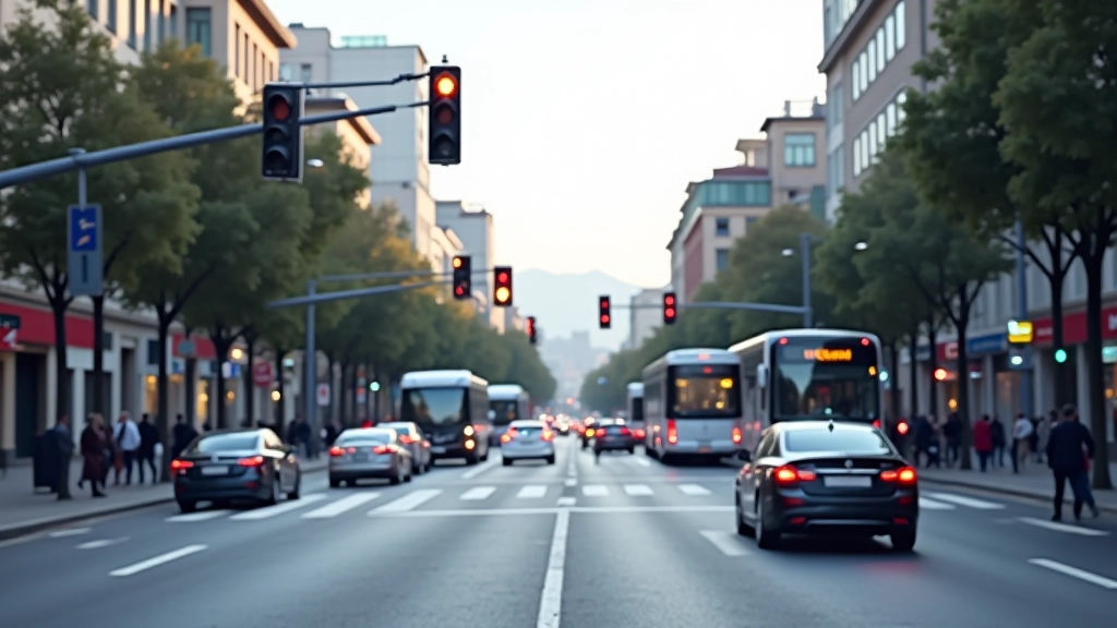 Ankara'nın merkez caddelerinde trafik sinyalleri ve şehir trafiği görünümü